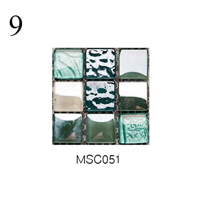10pcs Ceramic Tile Stickers 10x10cm 3D Mosaic Tile Plane Wall Sticker DIY Decorations for Kitchen Bar Bathroom PVC Stickers: 9