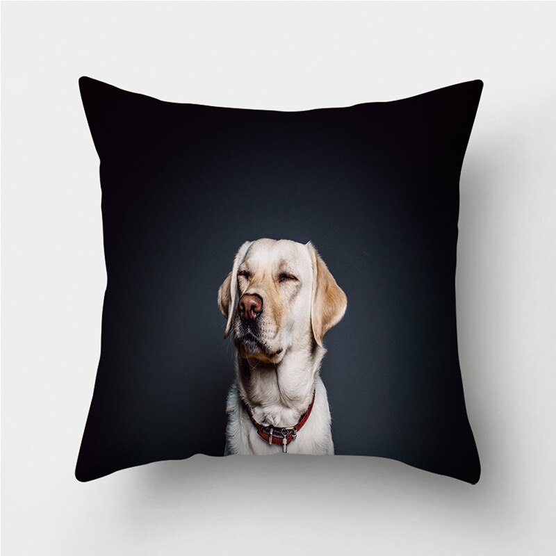 Mopshond print decoratieve kussens kussensloop polyester kussenhoes sierkussen bank woonkamer decoratie kussensloop 40958: 2bz-40958-011