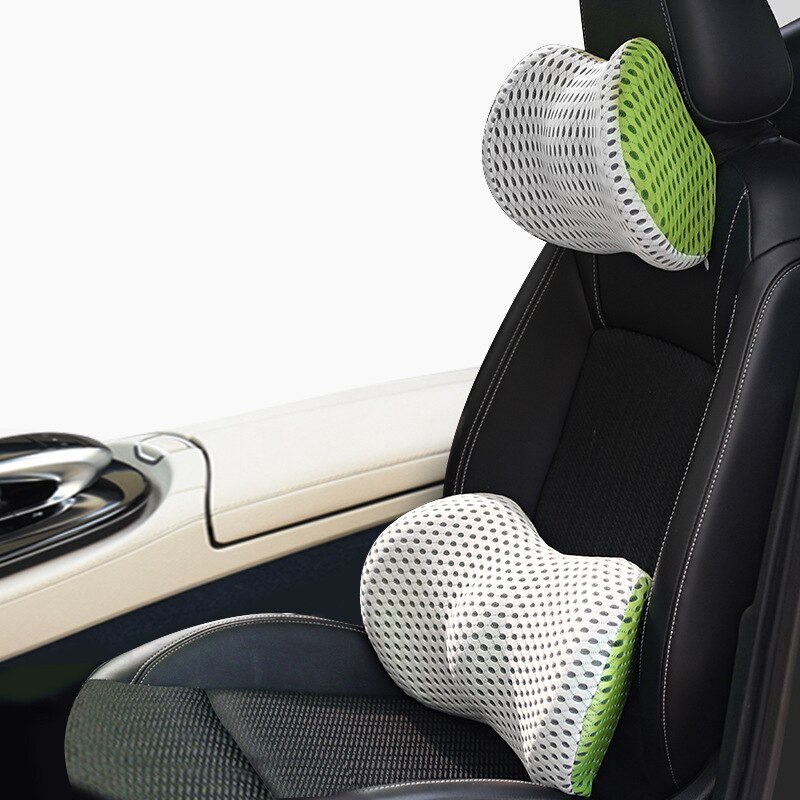 Ademend Geheugen Katoen Fysiotherapie Lumbale Kussen Taille Voor Autostoel Rugpijn Ondersteuning Kussen Bed Sofa Kantoor Slaap Kussens: 02 Set