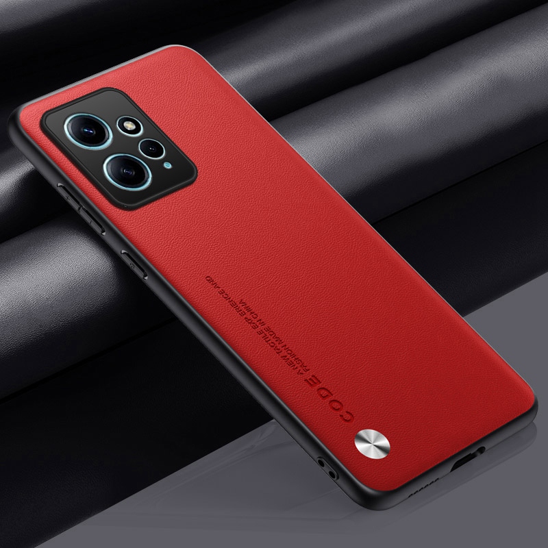 Funda de cuero PU de lujo para Xiaomi Redmi Note 12 4G, funda trasera de silicona mate, funda de teléfono de protección completa para Redmi Note12 Coque: Rojo