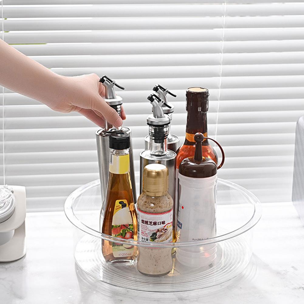 360 Degree Rotating Lazy Susan Turntable 30cm Diameter Kitchen Organizer For Bottles Cans Seasoning Bags Baking Supplies