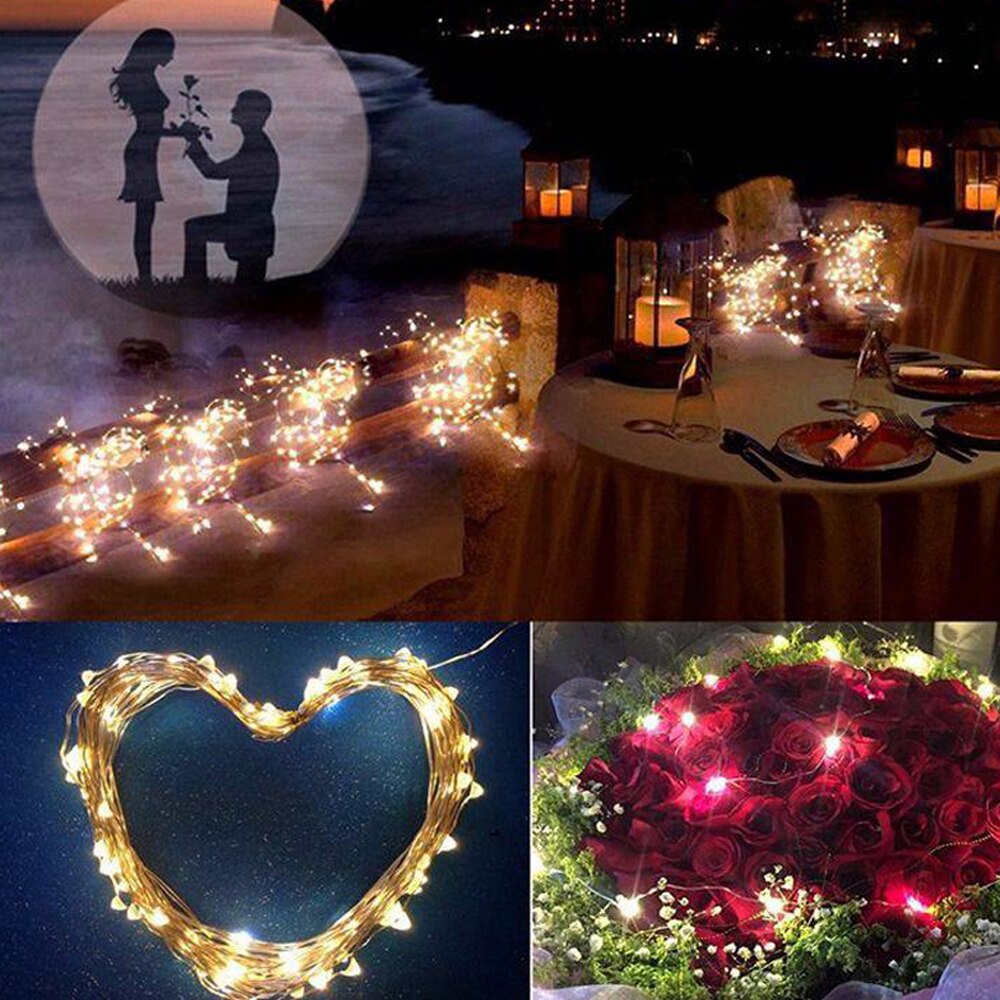 Batterie/USB Betrieben Musik Klang Kontrolle Schnur Fee Lichter 5M 500LED/10M 100LED Silber Draht Weihnachten girlande mit Fernbedienung