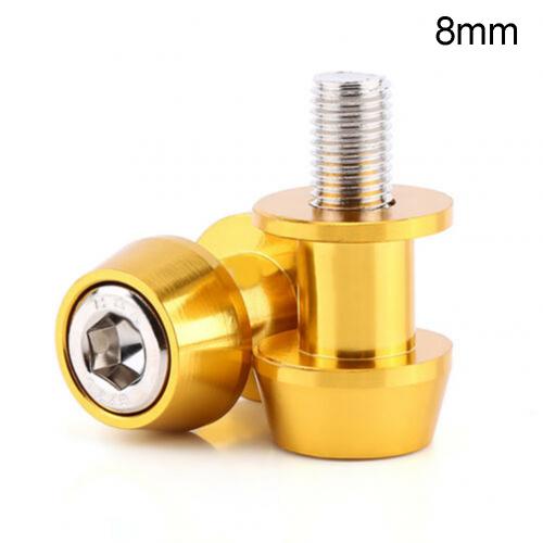 1Pair Aluminum Motorcycle Swingarm Spools Stand Screws Slider for Honda Kawasaki: 8mm Golden