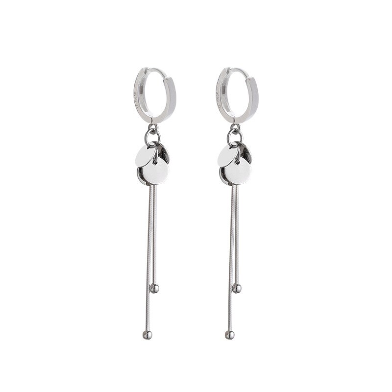 Pendientes de aro de Plata de Ley 925 para mujer, aretes largos de borla, joyería de , , S-E1342