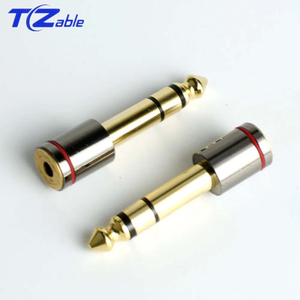 Jack per cuffie Hifi 6.35 adattatore Audio da 6.5mm maschio a 3.5mm femmina connettore Audio per microfono stereo placcato in oro