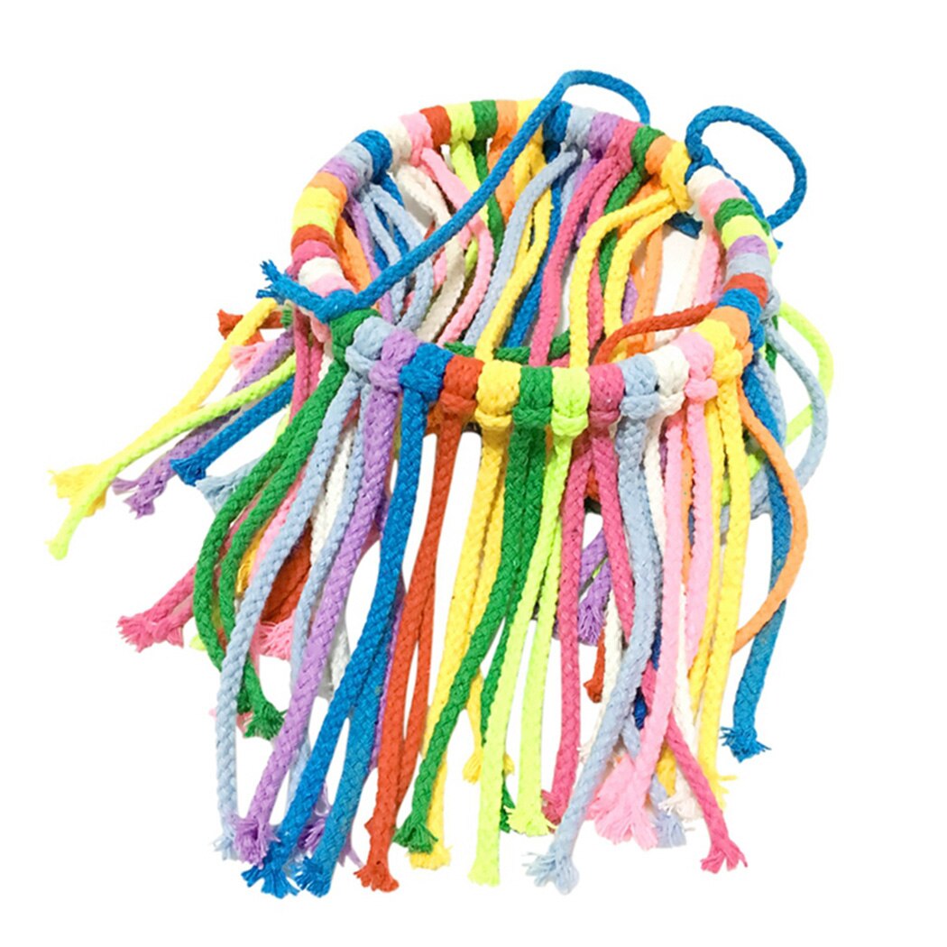 Handgemaakte vogel schommel speelgoed katoenen touw vogel kauw speelgoed vogel hangend speelgoed vogelkooi speelgoed