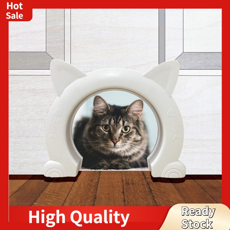 Interior Cat Door, Cat-shaped Hole Easy Pass Hidden Litter Box Pet Doors Simple Installation Without Flap, For Cats Up To 30 Lbs