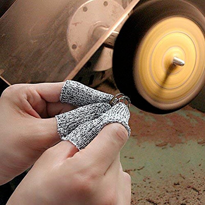 2pcs Anti-cut Finger Cots Level 5 Safety Cut Resistant Safety Gloves for Kitchen Work Sculpture Picker Fingertips Protector