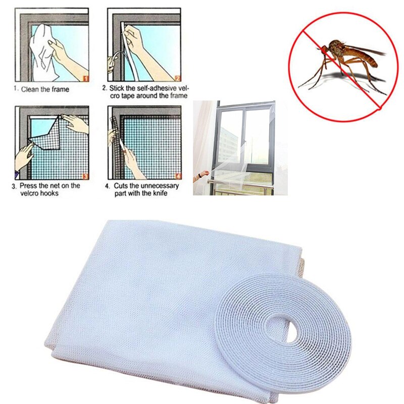 Window Mesh Curtain Net Insect Window Net Screen DIY Magic Fly