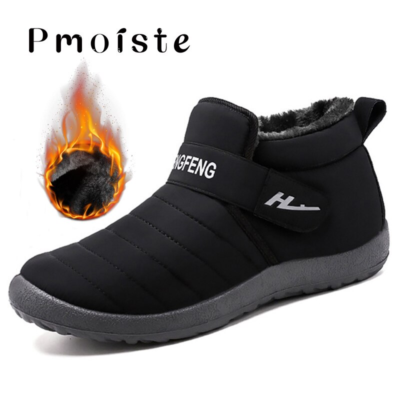 Vrouwen Snowboots Winter Plus Size 43-45 Rubber Laarzen Vrouwen Haak Lus Enkellaars Voor Vrouwen Zachte waterdichte Warme schoenen vrouw: Black / 12