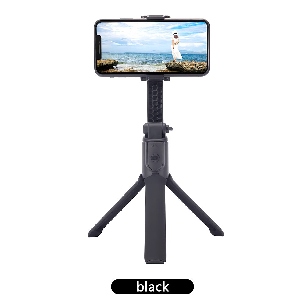 SAMTIAN Handheld Stabilizer Wireless Bluetooth Selfie Stick Gimbal Stabilizer Extended Monopod For Phone Video Shooting Photo: Black