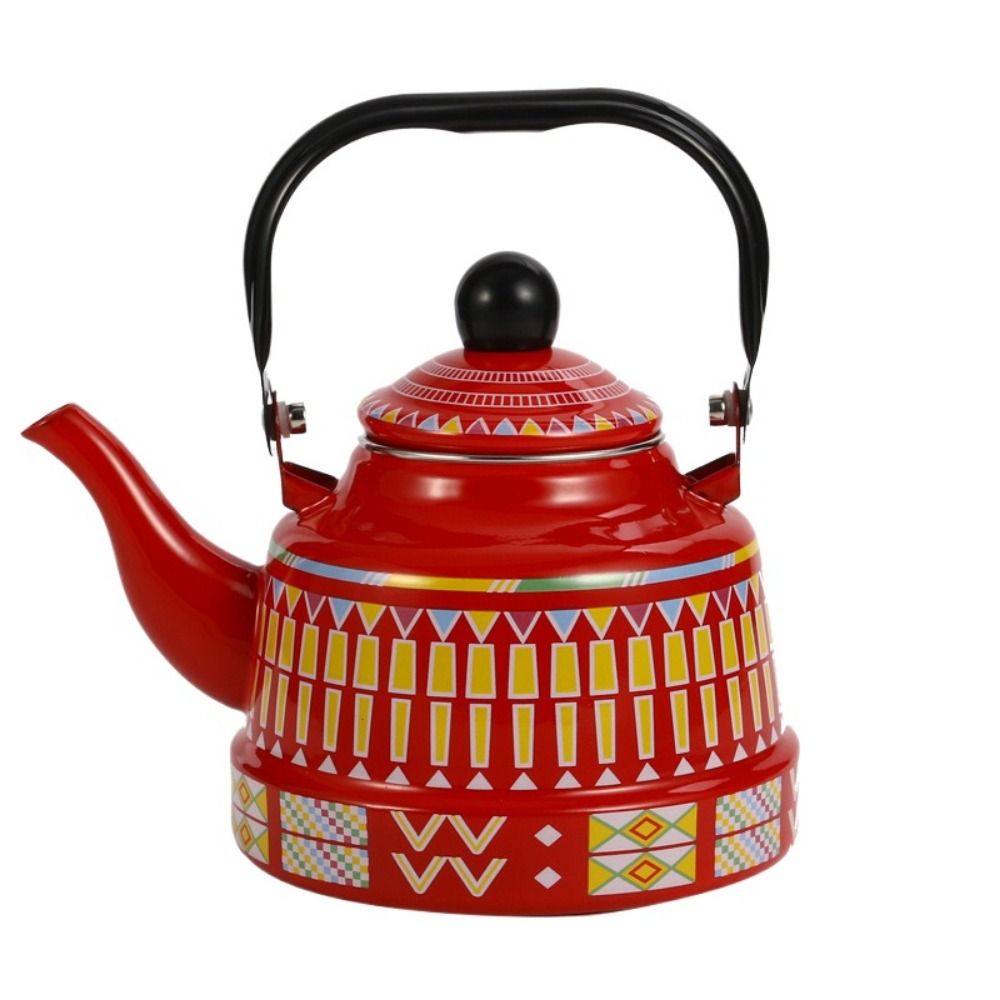 Waterkoker Emaille Emaille Theeketel Europese Stijl 2.5L Theepot Geen Fluiten Comfortabel Handvat Waterkan Restaurant: Donker Kaki / 1500-2000ml