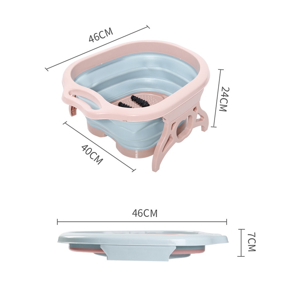 Portable Foot Basin Collapsible Foot Washing Basin Foot Spa Bucket Pedicure Bath Soaking Tub Travel Foldable Wash Basin D