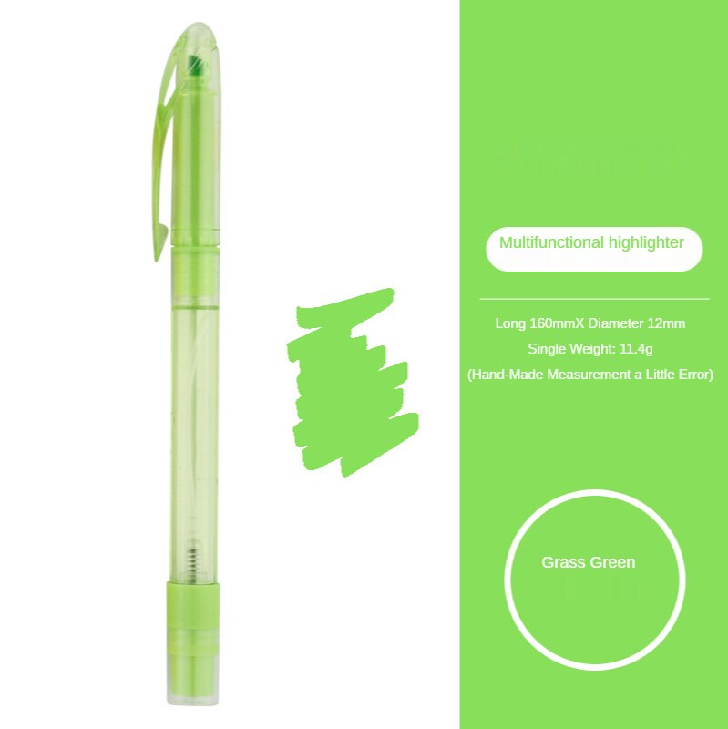 1pcs Multifunctional 6-color Spray Highlighter Can Be Used for Marking and Highlighting Students Stationery: Grass green
