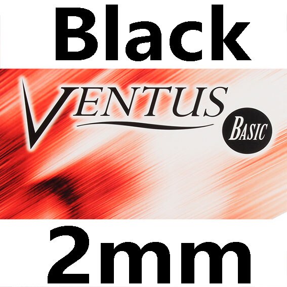 Tsp Ventus Basic Tafeltennis Rubber (Allround/Controle/Made In Duitsland) pips-In Tsp Ping Pong Spons: BLACK 2.0mm