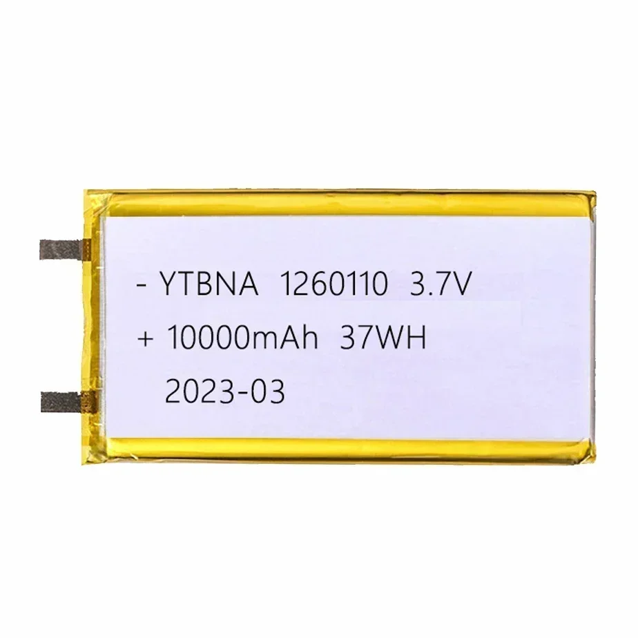3,7V 10.000mAh 1260110 Bateria de polímero de lítio para banco de potência DIY GPS Capacidade real Baterias recarregáveis de íon-lítio de grande capacidade: YELLOW