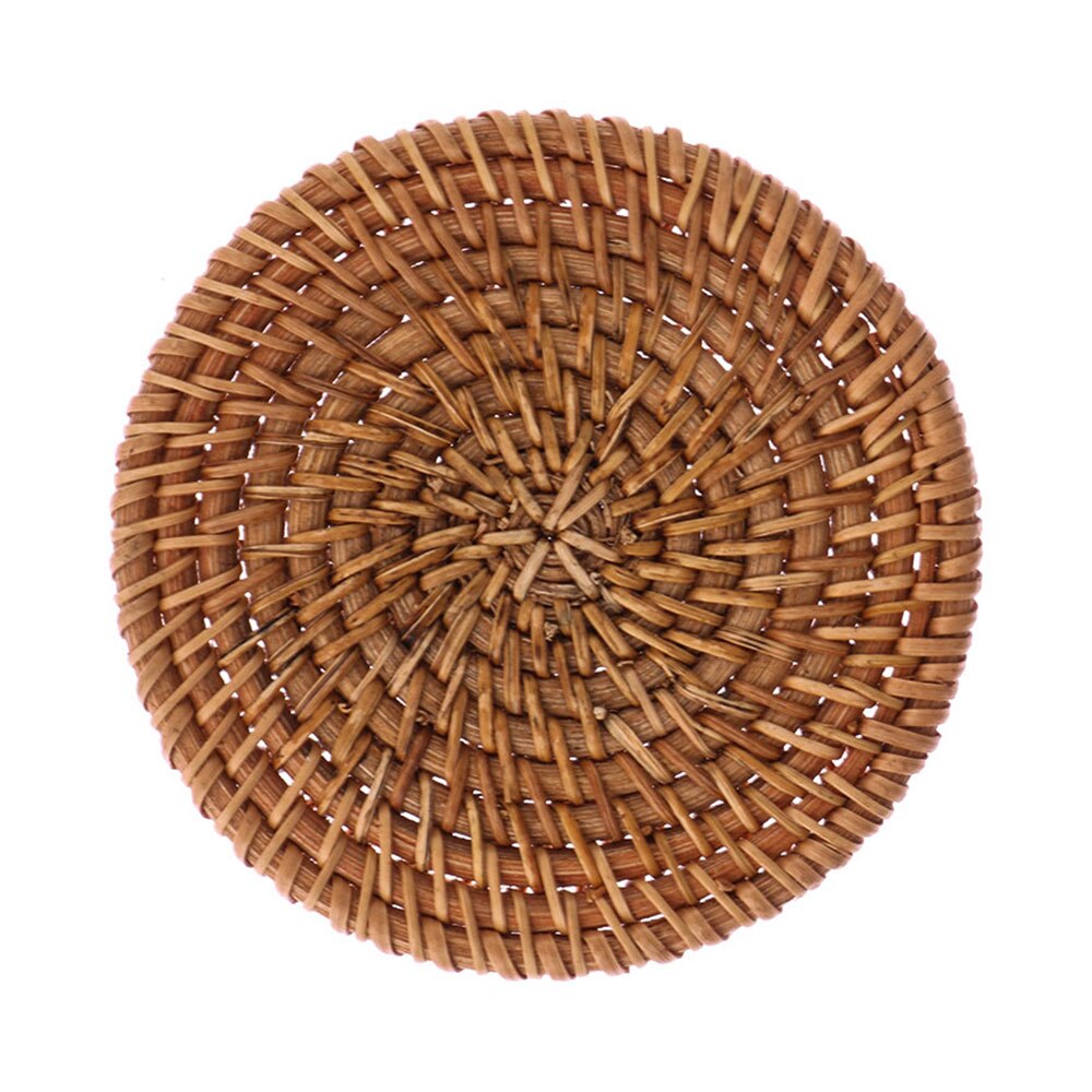 Ronde Natuurlijke Rotan Isolatie Onderzetters Cup Mats Bowl Pad Handgemaakte Placemats Keuken Decoratie Accessoires: Rattan 18cm