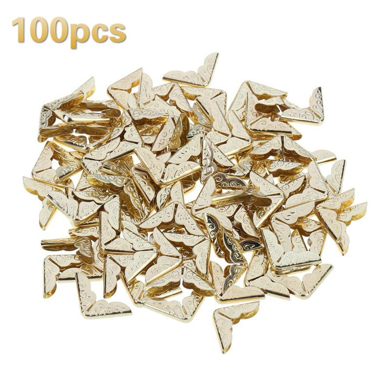 100 sztuk metalowa robić książek zabezpieczenie narożników ton Scrapbooking albumy menu foldery zabezpieczenie narożników karta menu plików metalowe rogi książka
