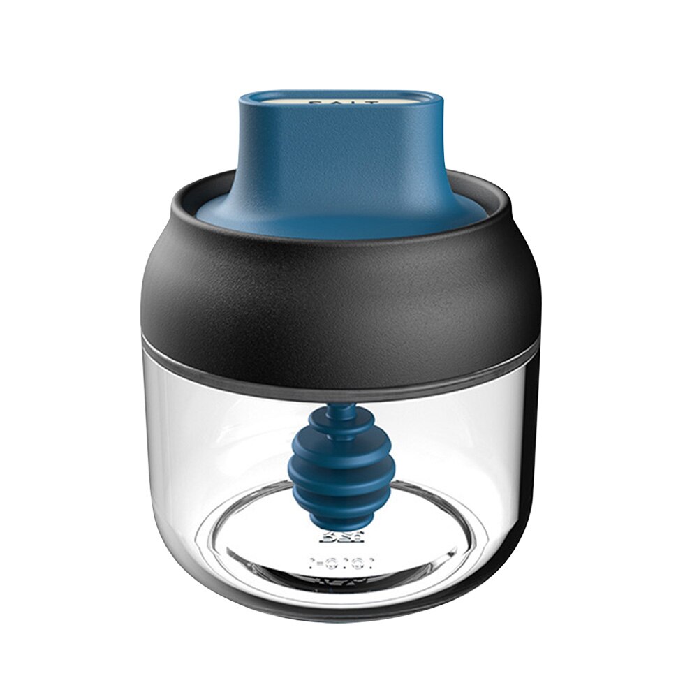 260ml condimento tarro de miel sal especias contenedor condimento botella con cuchara de cocina utensilios de cocina suministros de sal pimienta tarro: Blue Honey Bottle