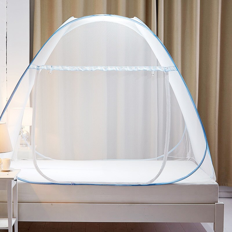 Baby klamboe automatische installatie bed klamboe tent yurt klamboe grote ruimte vierkant kindernet: Blauw 1.8 x 2 x 1.5m