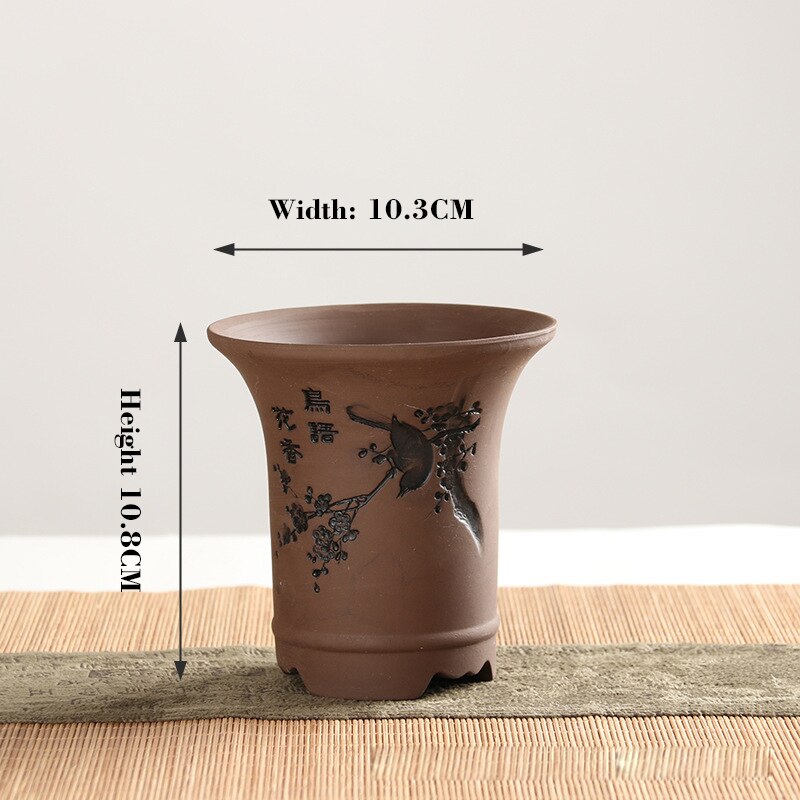 Håndlavet indendørs plante bonsai saftige keramiske potter kinesisk vase terra cotta potter keramik blomsterpotter dekorative potteblomster: 05