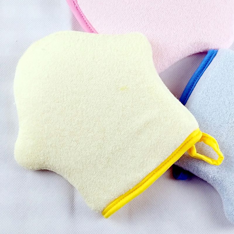 Supersuave guante de algodón con estampado de dibujos animados para bebé, cepillo para ducha de baño, esponja para niños, Bola de toalla para frotar, L4MC