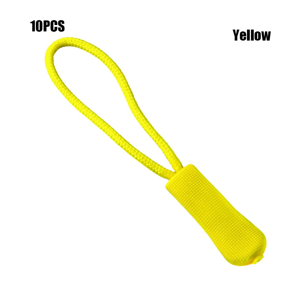 10 Pcs Zipper Pull Puller End Fit Rope Tag Fixer Zip Cord Tab Replacement Clip Broken Buckle Travel Bag Suitcase Tent Backpack: Yellow