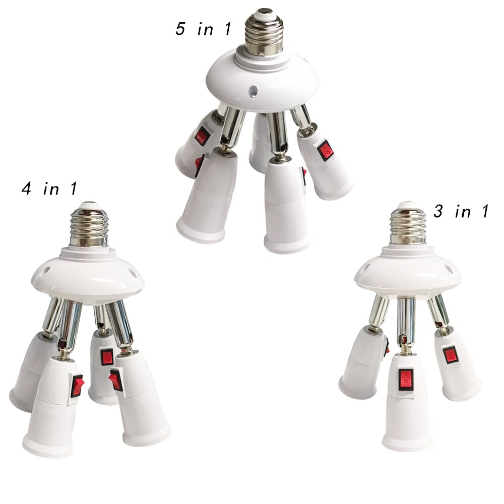 Adaptador de soporte de lámpara E27 ajustable de 360 grados, Base de enchufe, soporte lámpara Led para mesa de escritorio luces de libro con interruptor de encendido y apagado