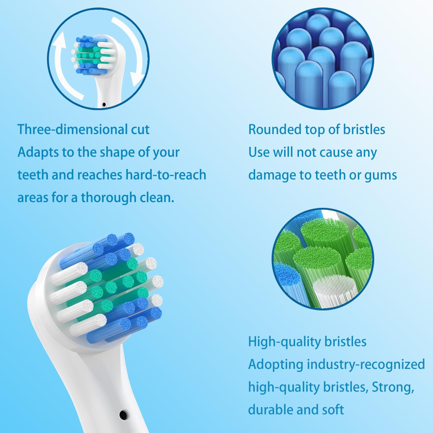 4/8/12 Stück Ersatzköpfe für elektrische Zahnbürsten, DuPont-Borsten, Mundpflegebürstenkopf, kompatibel mit Oral-B Braun