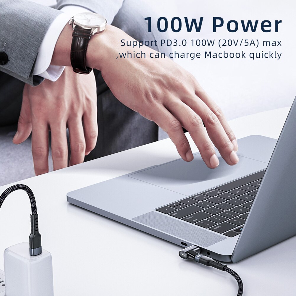 Essager magnetyczny Adapter USB C 24Pin USB 3.1 typ C męski na żeński PD 100W szybkie ładowanie 10 gb/s kabel do transmisji danych 4K dla MacBook Pro powietrza