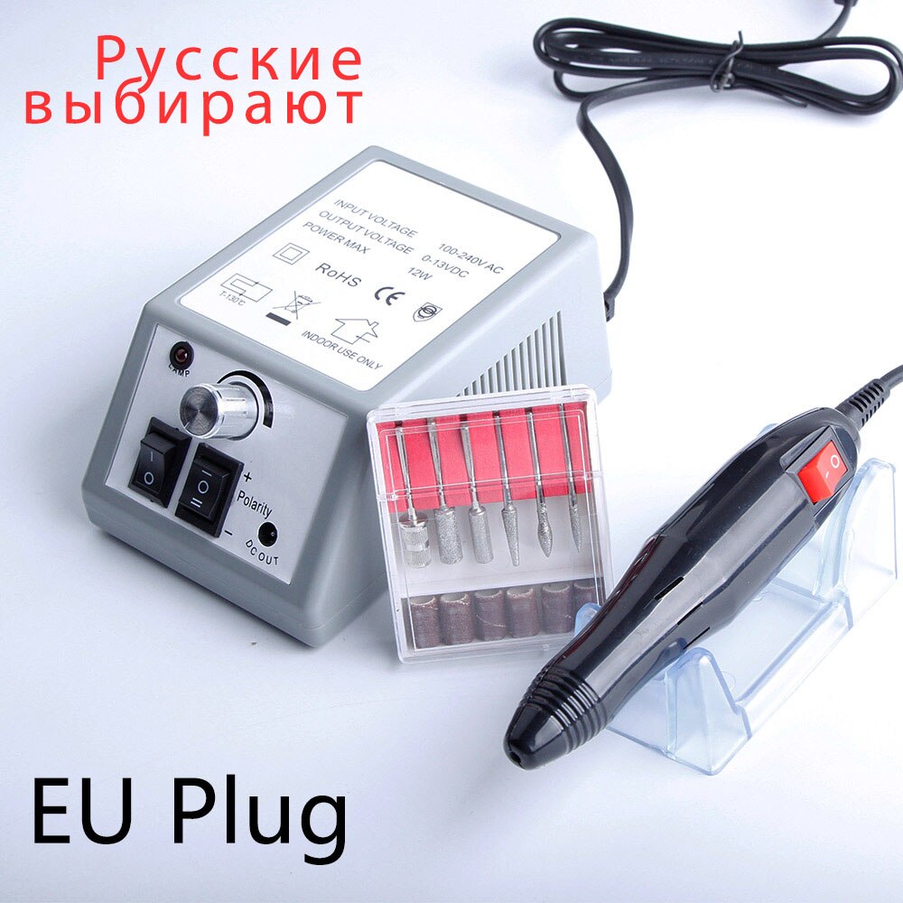 20000 tpm nagelboormachine elektrische manicuremachine frees voor manicure gel nagelriemverwijderaar boorvijl nagelkunstlakmachine: Grijs-eu