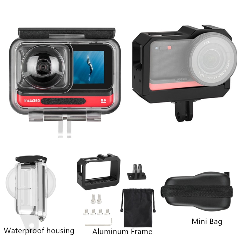 Telesin 45M Onderwater Behuizing Case Waterdichte Protector Cover Voor Insta360 Een R 360 Edition Camera Storage Case Accessoires