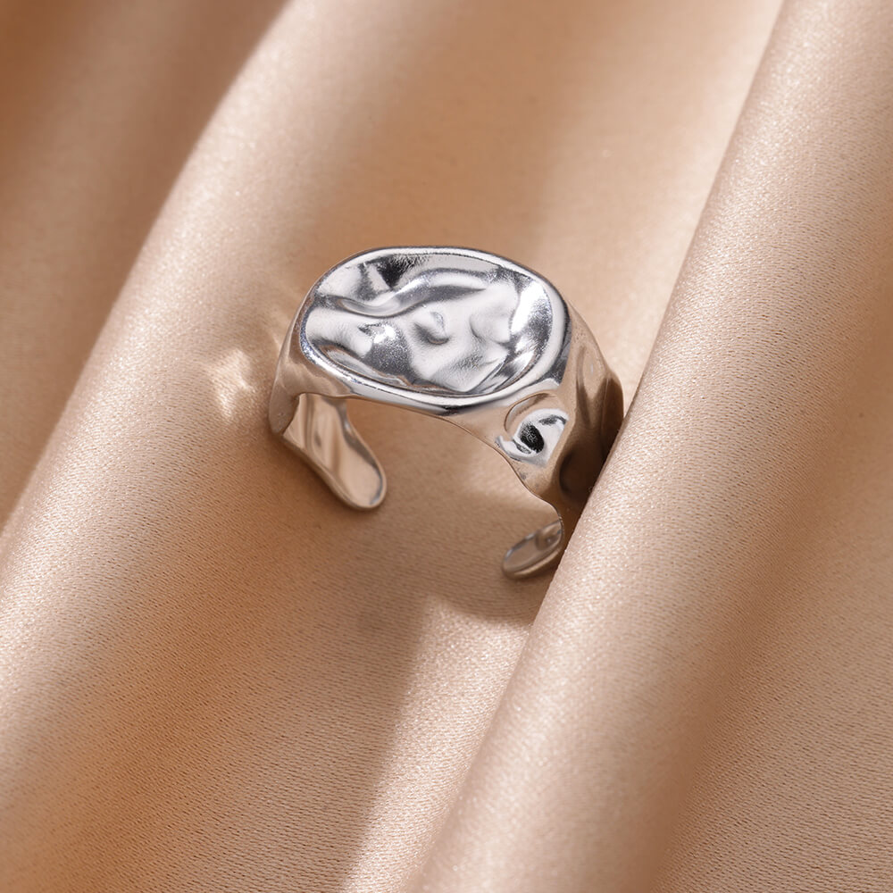 Onregelmatige Ringen Voor Vrouwen Goud Kleur Rvs Geometrische Ring Mode Eenvoudige Party Kerstfeest Sieraden Femme