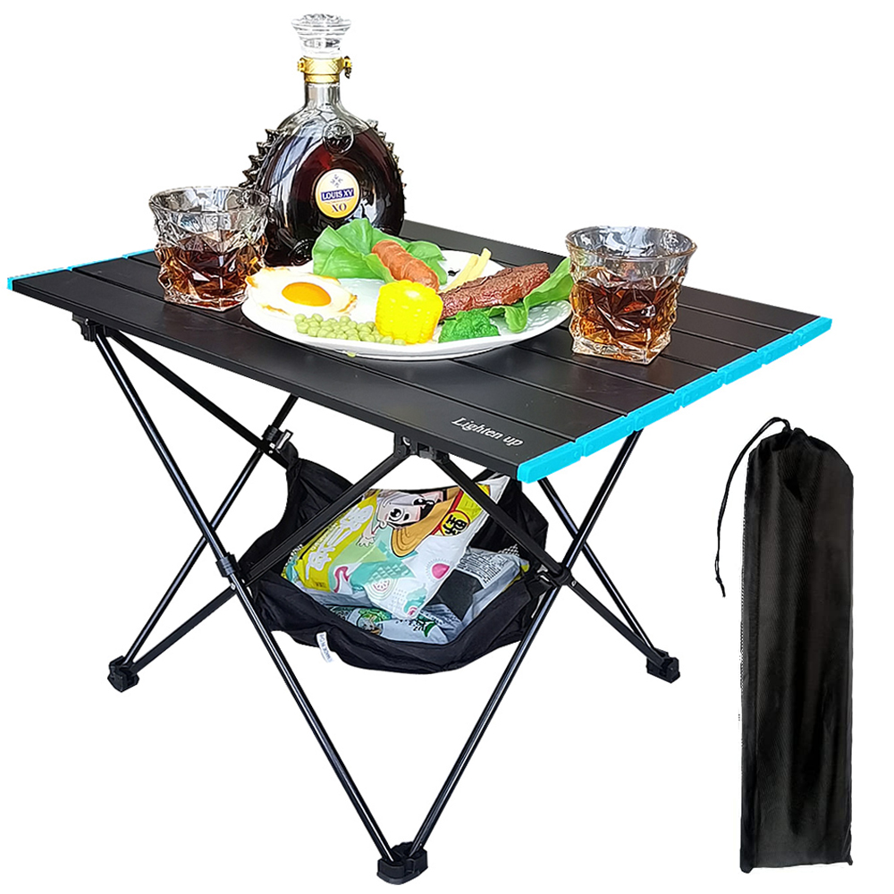 Aluminum Alloy Portable Folding Camping Table Multifunctional Foldable Outdoor Dinner Table BBQ Desk for Hiking Picnic BBQ Desk