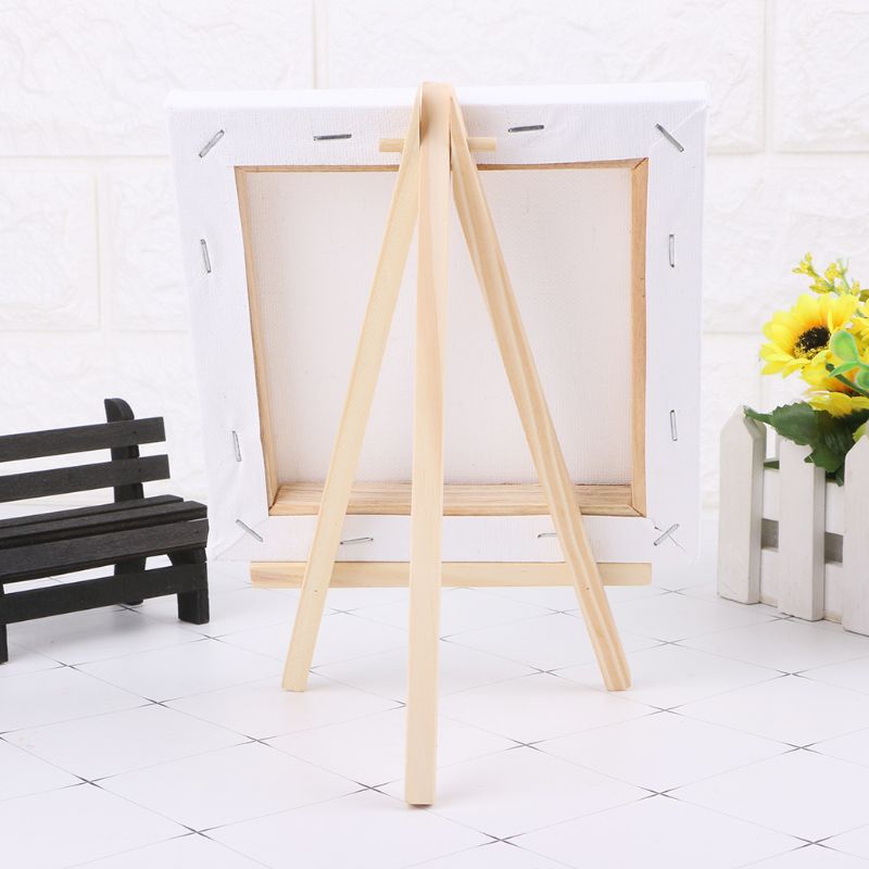 1 Set Wood Easel Advertisement Exhibition Display Shelf Holder Painting Stand and Canvas Art Painting Drawing Supply