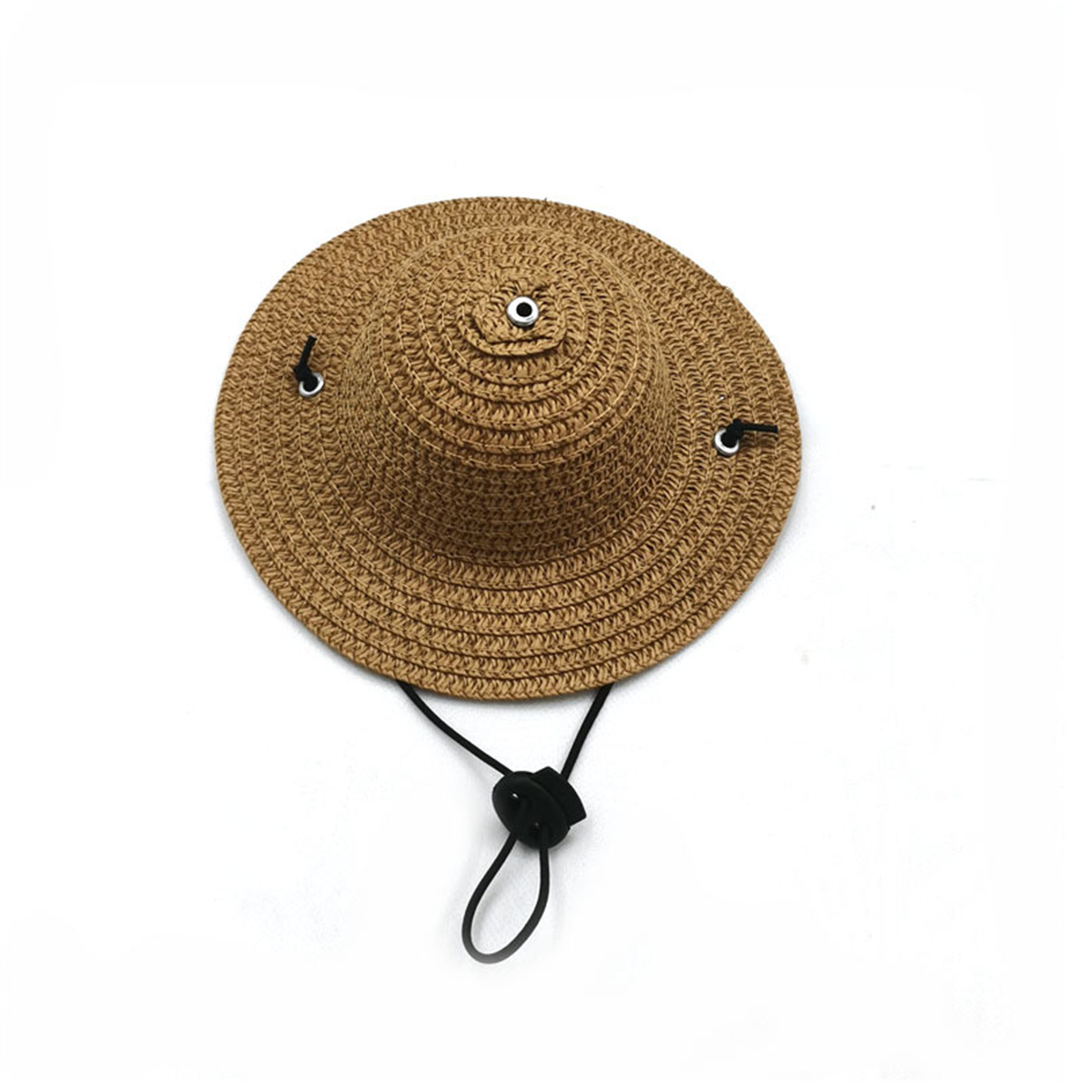1PC Mini chiens de compagnie chapeau de paille mexicain Sombrero chat chapeau de soleil plage fête chiens Hawaii animaux de compagnie chapeaux colorés chien Costume accessoires: L / Black