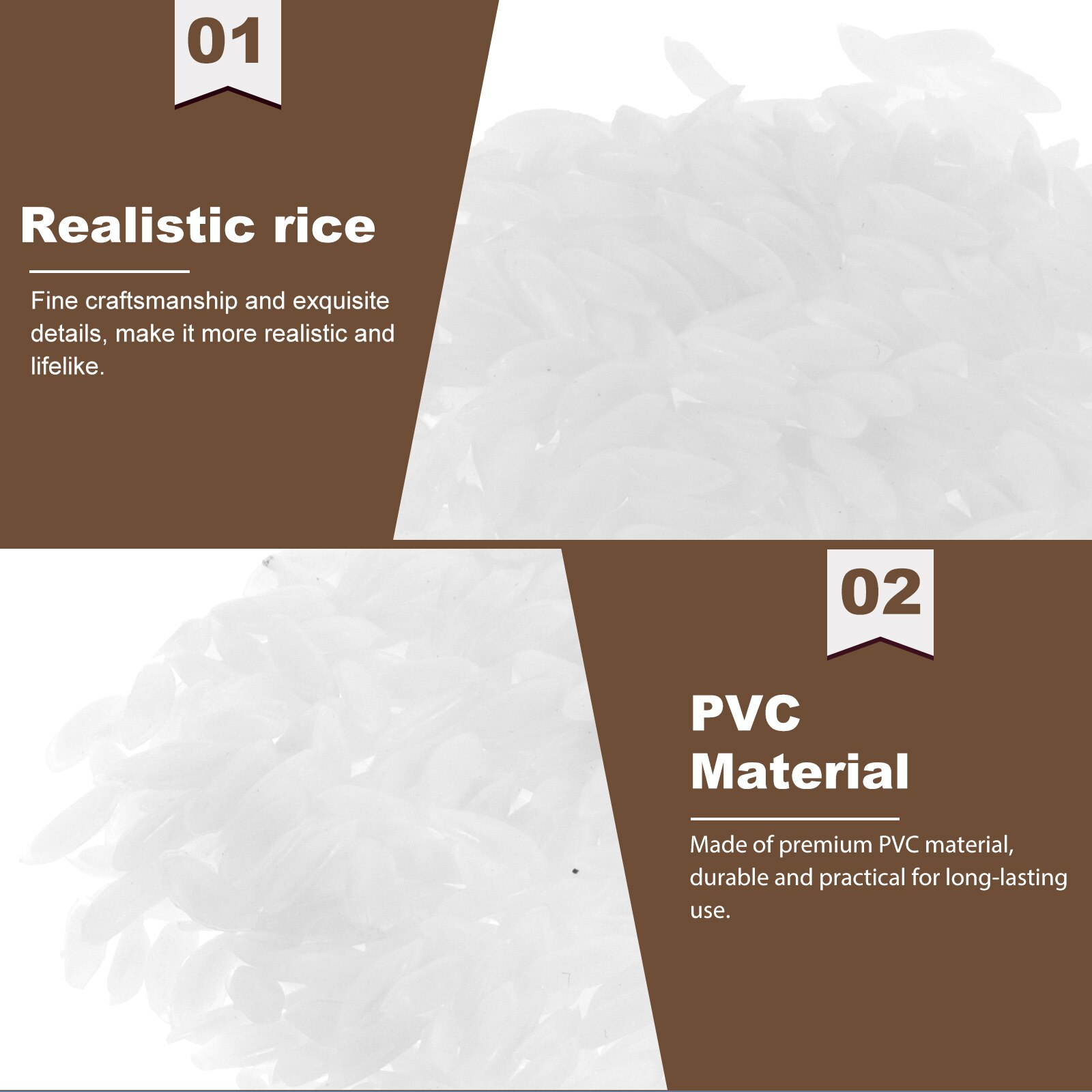 3 Packs of Lifelike Rice Models Decorative Rice Props Artificial Rice Adornments