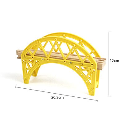 DIY Montessori Wooden Track Wooden Railway Accessories Train Track Railway Accessories Bus Station Rainbow Bridge Track: 2