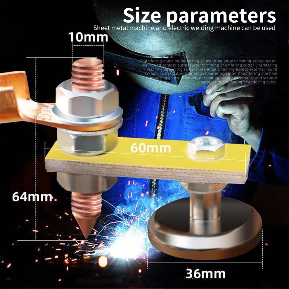 Welding Magnet Strong Head Tail Weld Ground Clamp Connector Large Suction Absorbable Electric Magnetic Grounding Head