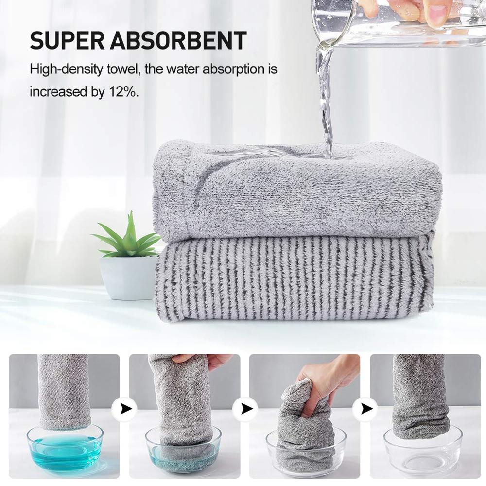Toallas para el cabello de fibra de carbón de bambú, turbante para la cabeza de baño, secado rápido, Antifrizz, para secar el cabello, para mujeres y niñas