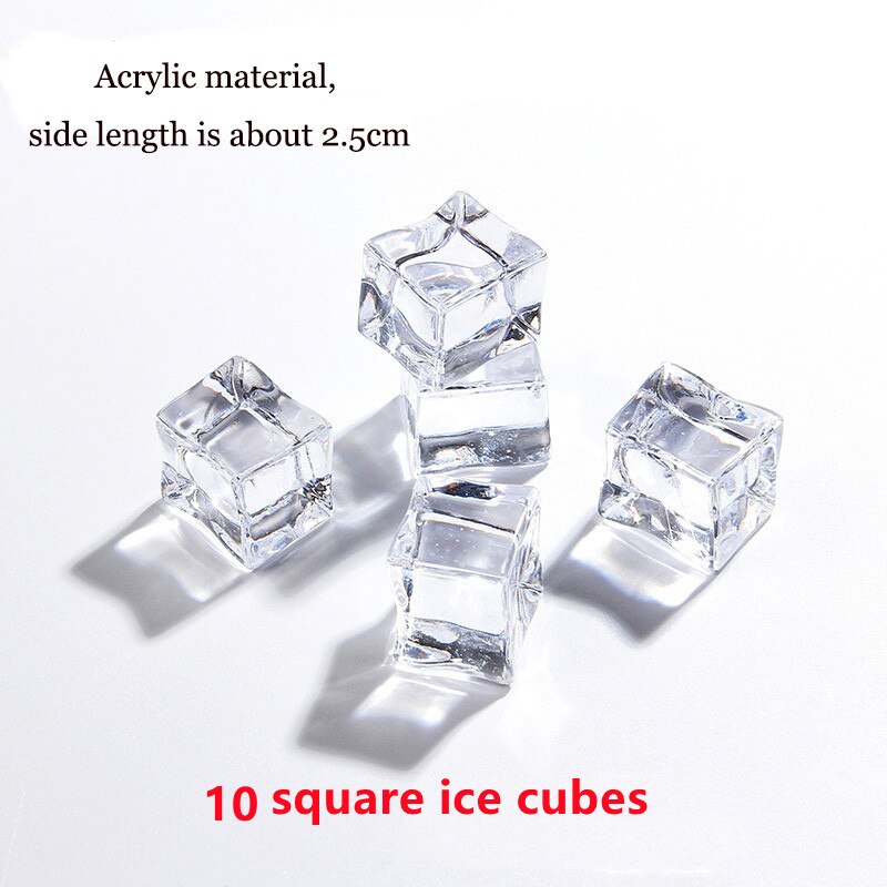 Photography Props Acrylic Simulation Ice Cube Drinks and Beverages Product Photo Decoration for The Photo Studio BUY 5 Free 2: 04