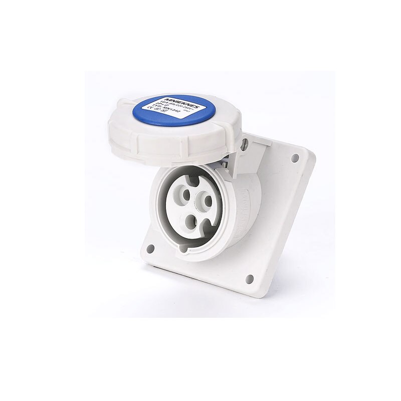 Industrial Socket Angle 45° 16A 32A 63A 3 pole 4 pole 5 pole ip67 Panel Mounted Socket Waterproof 220V 380V 415V