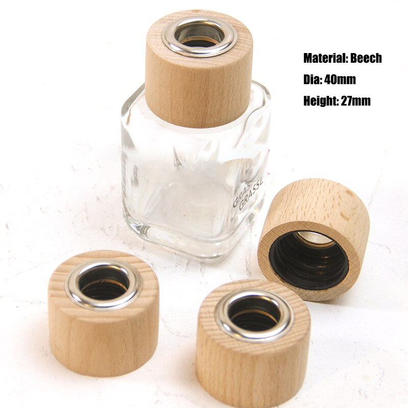 10 Stks/partij Natuurlijke Ashwood/Beuken/Grenen Houten Cap Voor Aromatherapie Diffuser Riet Diffuser Thuis Geur Etherische Olie Hout cap: Light Grey