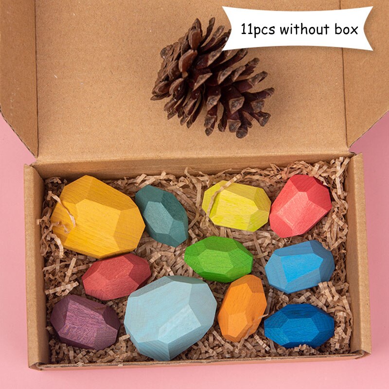 Montessori Spielzeug Gebäude Regenbogen Holz Spielzeug Montessori Bildungs Holz Spielzeug Stapeln Pädagogisches Spielzeug Für Kinder Kinder Spielzeug: 11pcs no box