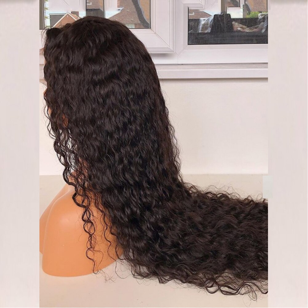 RONGDUOYI Long Deep Curly Wig Light Brown Lace Front Wig Side Part Heat Resistant Fiber Hair Synthetic Lace Wig Natural Hairline