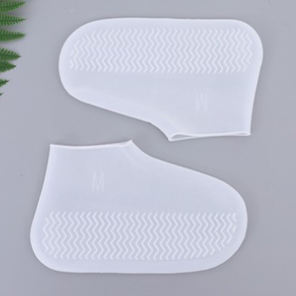 Stivali da pioggia in Silicone copriscarpe impermeabili copriscarpe in gomma riutilizzabili per ciclismo scarpe da pioggia protezioni bambini galoppo antiscivolo: White / L 29cm