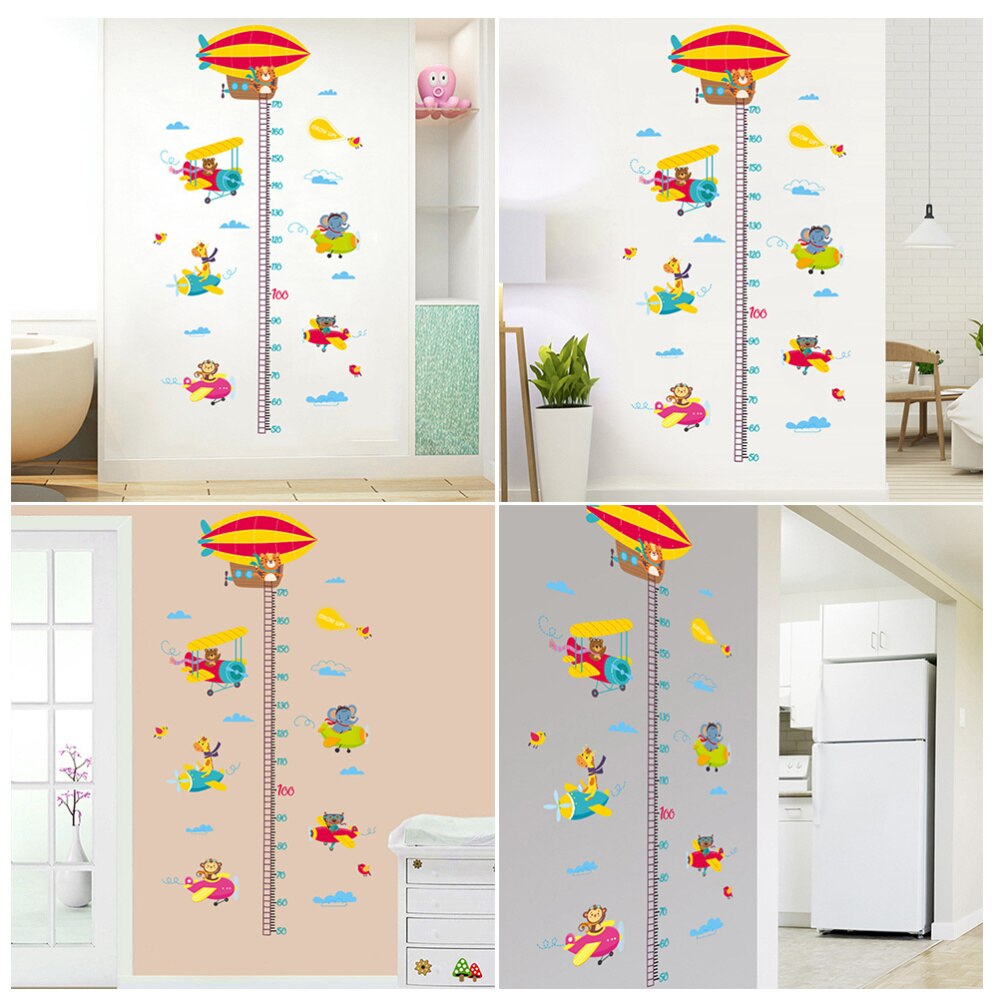 1PC Kids Funny Removable Cartoon Animal Height Measure Sticker for Kindergarten