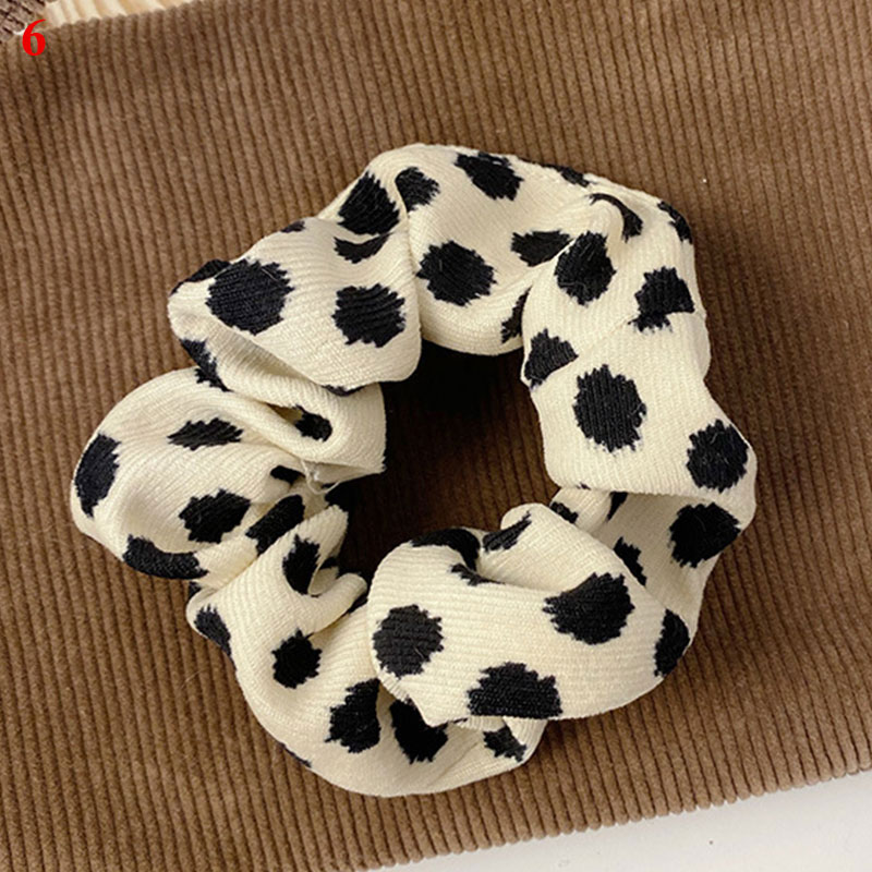Autmn-coletero de terciopelo para mujer, accesorio para el pelo de leopardo, a rayas, para invierno: 6