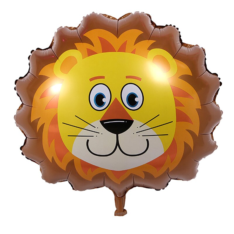 1Pc 29x44cm Jungle Animal Tiger Lion Monkey Fox Horse Air Helium Balloon Kids Safari Birthday Party Decor Zoo Theme Supplies: lion