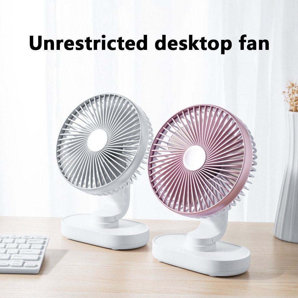 Desktop Oscillating Fan Portable USB Fan With Adjustable Head 2 Speeds USB Rechargeable Desk Fans For Home Office Travel